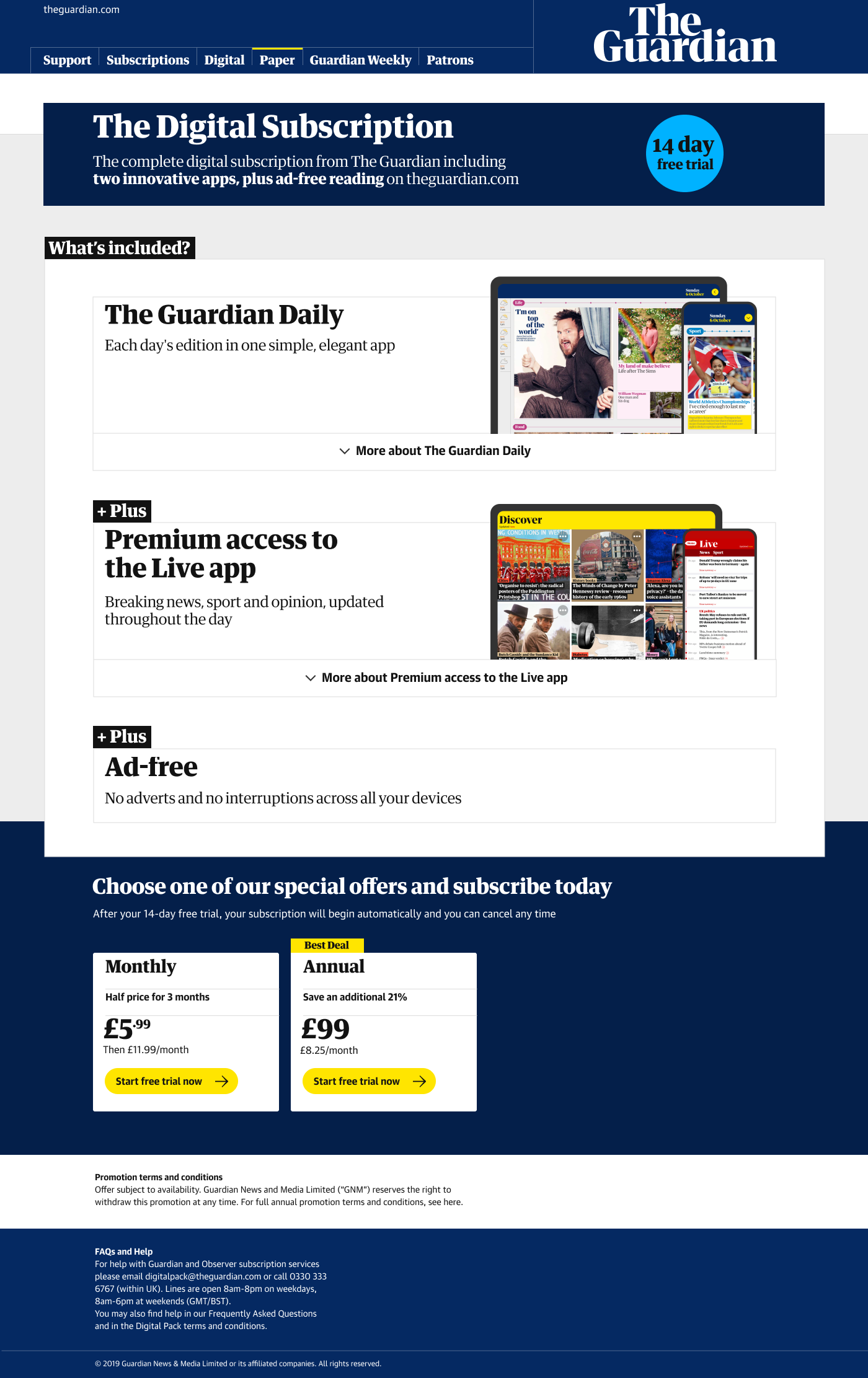 A screenshot of a product page template