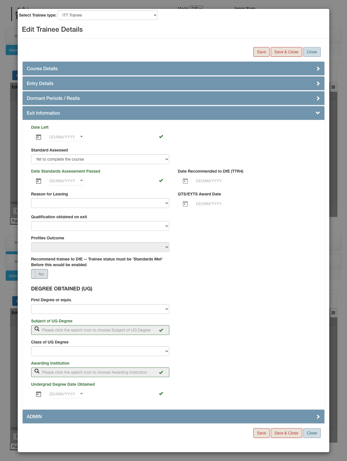 An example of the original forms.